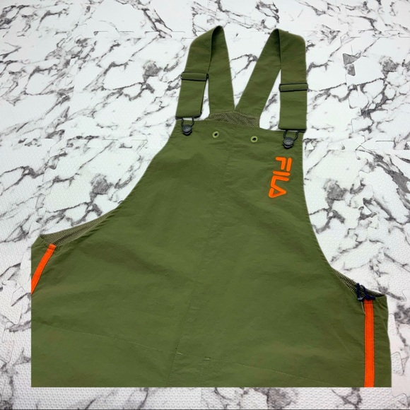 Men’s Fila Army Green Orange Seeker Wader Overall Pants - Picture 2 of 6